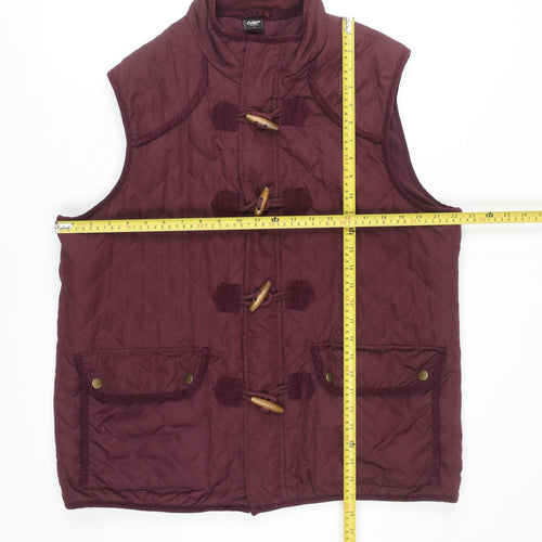 Cotton Traders Women's Red Quilted Toggle Waistcoat L