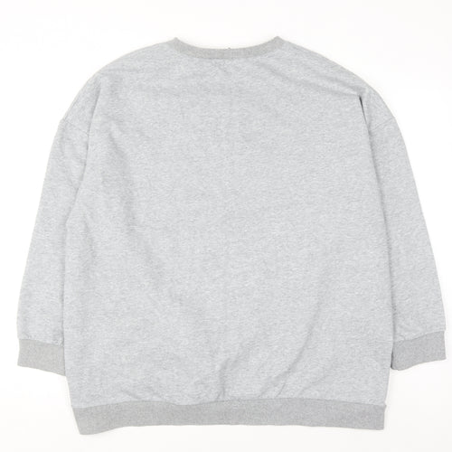 Izabel Women Grey Lovely Slogan Pullover Sweatshirt Size 22