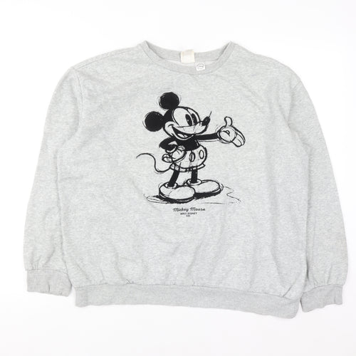 H&M Disney Women Grey Mickey Mouse Sweatshirt Size M