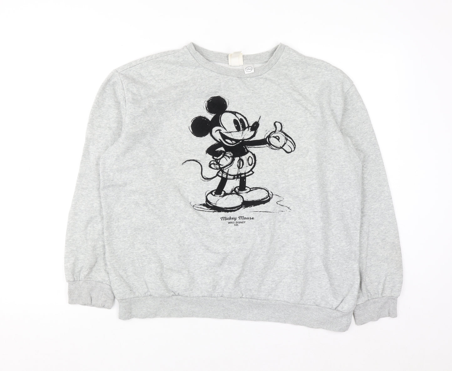 H&M Disney Women Grey Mickey Mouse Sweatshirt Size M