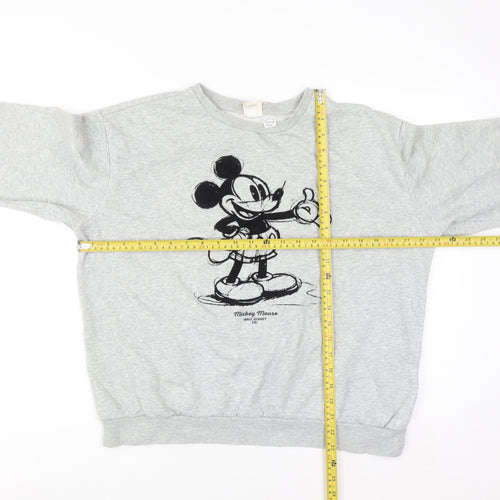 H&M Disney Women Grey Mickey Mouse Sweatshirt Size M