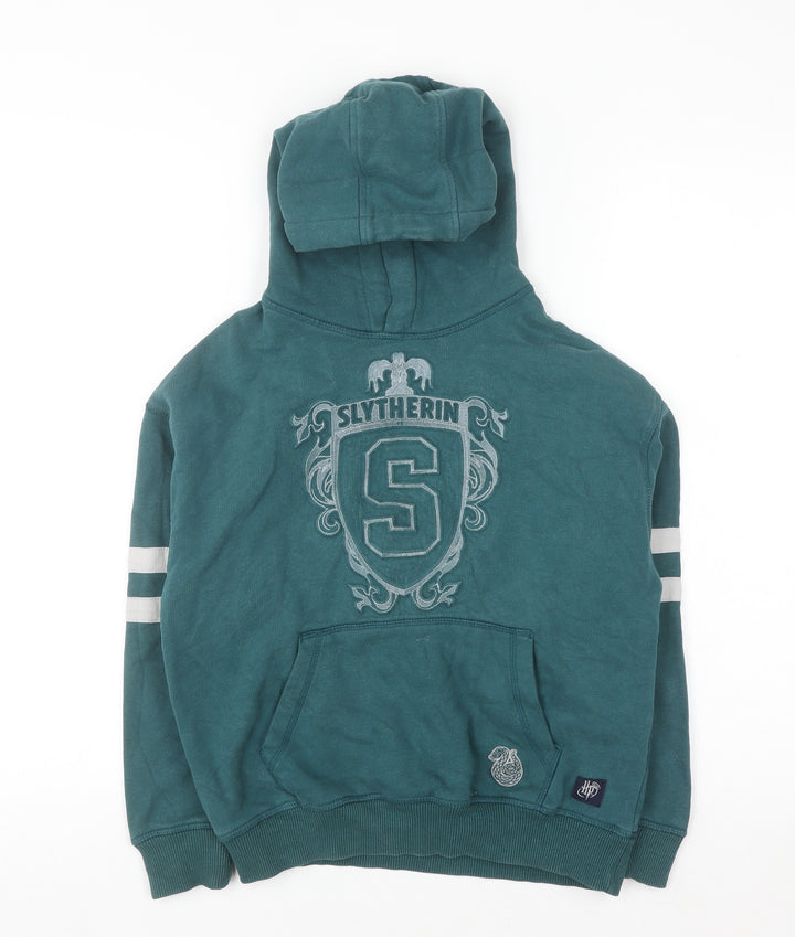 Marks and Spencer Boys Green Harry Potter Slytherin Pullover Hoodie 9-10 Years