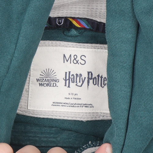 Marks and Spencer Boys Green Harry Potter Slytherin Pullover Hoodie 9-10 Years