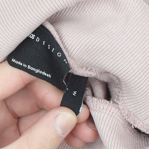 ASOS Design Womens Pink Roll Neck Pullover Sweatshirt Size M Cotton Blend