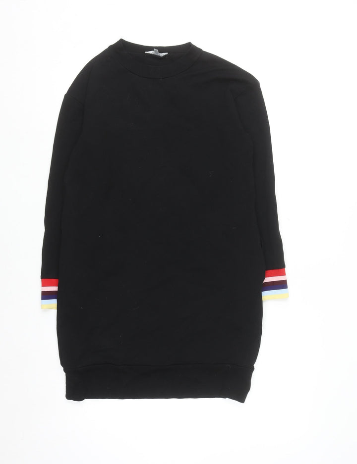 Oliver Bonas Women's Black Size 10 Long Sleeve T-Shirt Dress
