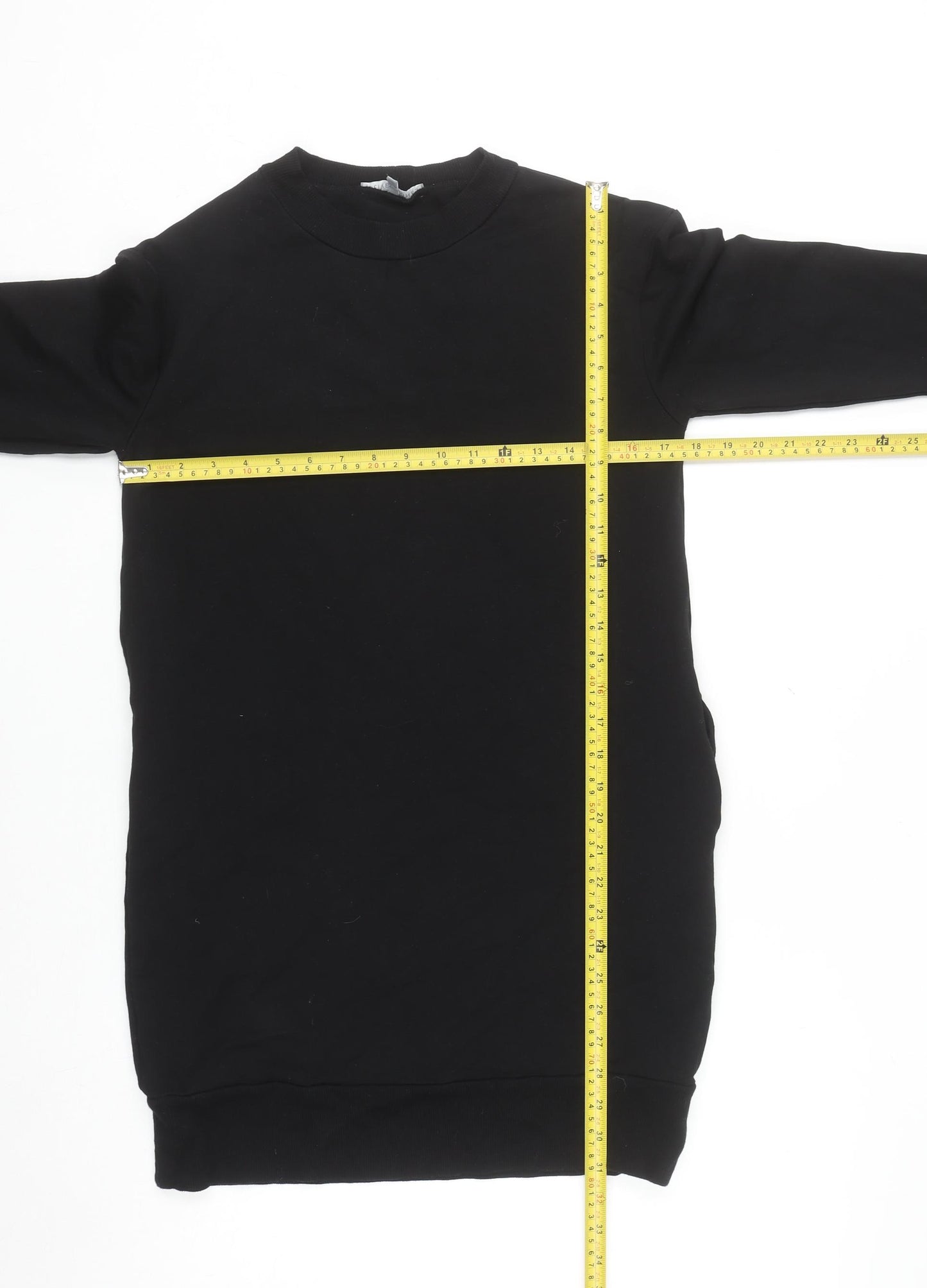 Oliver Bonas Women's Black Size 10 Long Sleeve T-Shirt Dress
