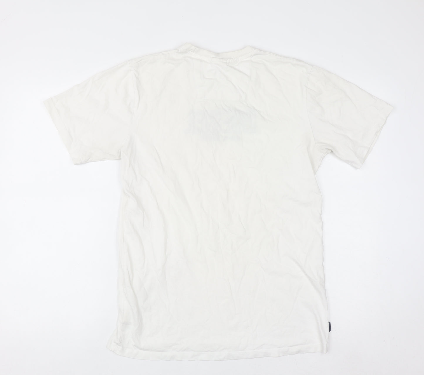 Diesel Men's White Small Logo Cotton Crew Neck T-Shirt