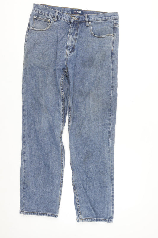 Red Rock Men's Blue Straight Leg Denim Jeans 34W 31L