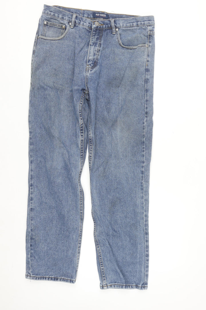 Red Rock Men's Blue Straight Leg Denim Jeans 34W 31L