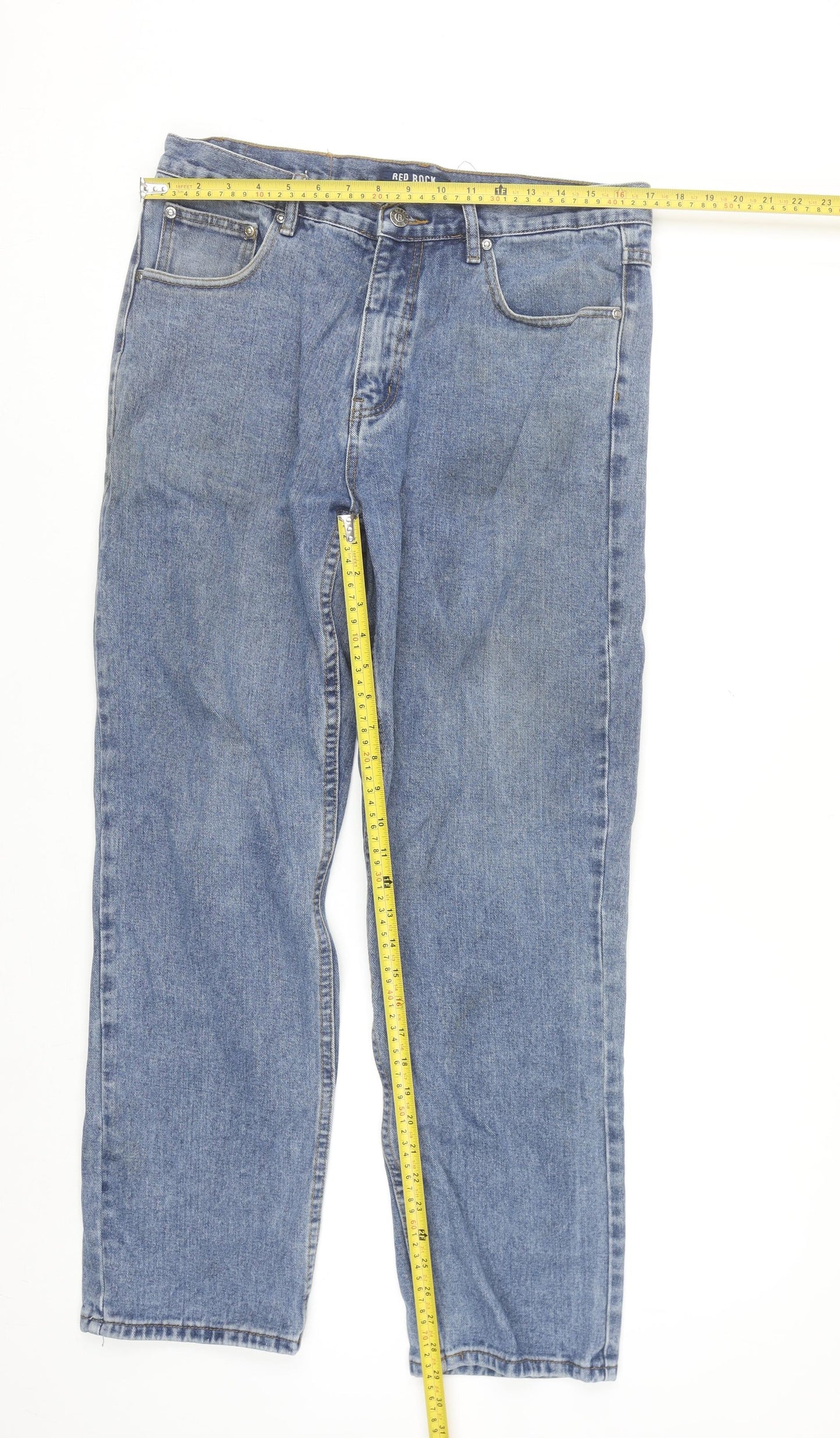 Red Rock Men's Blue Straight Leg Denim Jeans 34W 31L