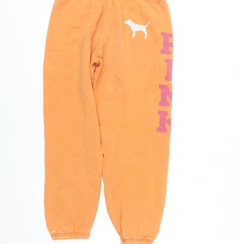 Victoria's Secret PINK Orange Women's XS Logo Cuffed Sweatpants
