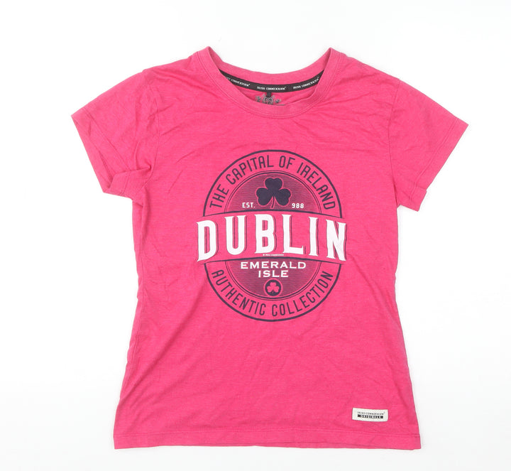 Irish Connexxion Women’s Pink Dublin Cotton T-Shirt Size 12