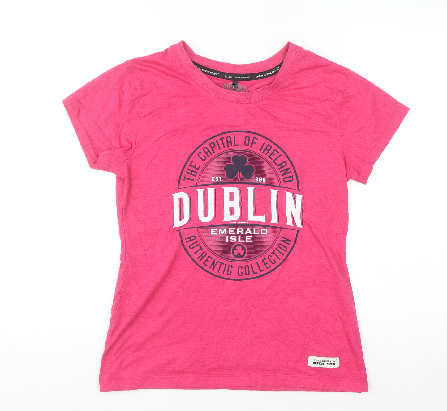 Irish Connexxion Women’s Pink Dublin Cotton T-Shirt Size 12