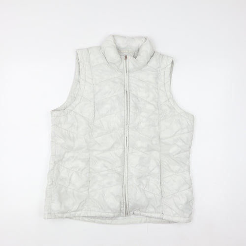 Principles Women's White Quilted Puffer Waistcoat Size 16