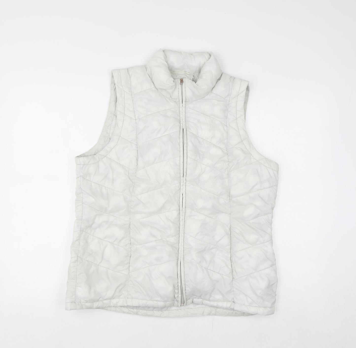 Principles Women's White Quilted Puffer Waistcoat Size 16