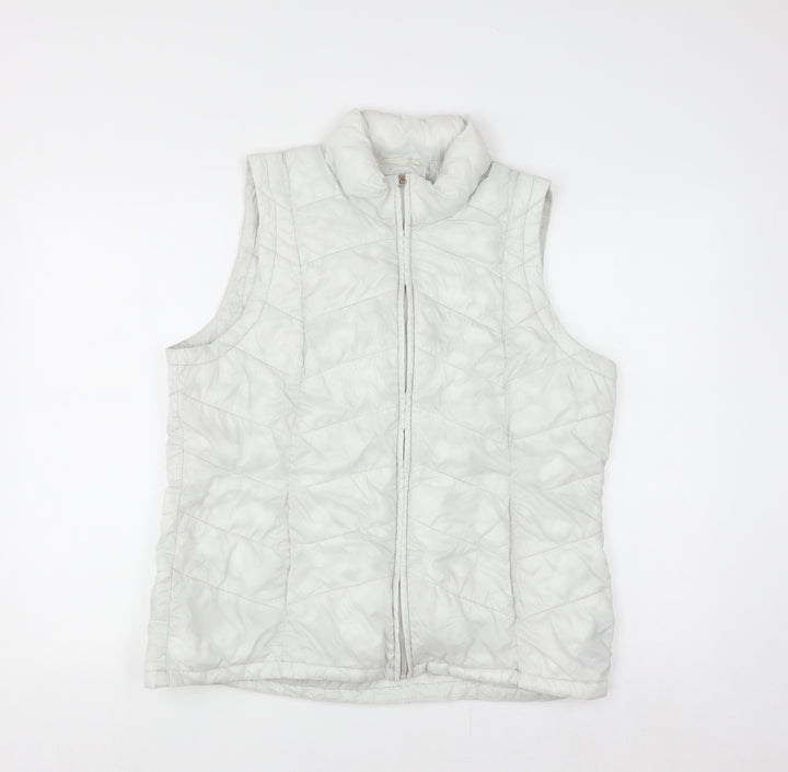 Principles Women's White Quilted Puffer Waistcoat Size 16