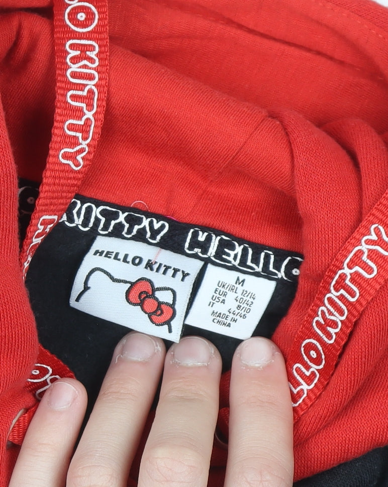 Hello Kitty Women's Black Red Pullover Hoodie Size M