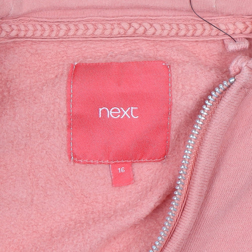 Next Women's Coral Full Zip Hoodie Size 16 Cotton Casual