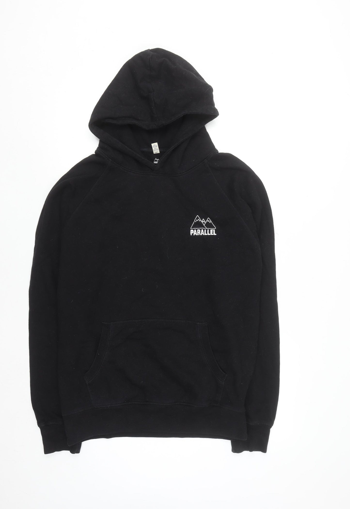 Parallel Men's Black Large Pullover Hoodie Fleece Cotton Blend