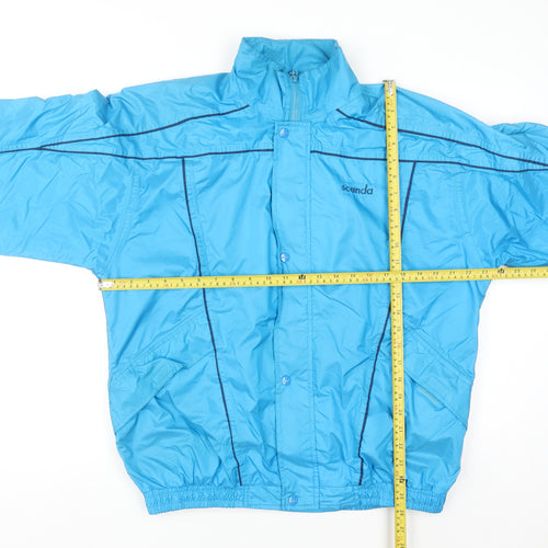 Scanda Men's Blue Windbreaker Jacket L Lightweight Water Resistant