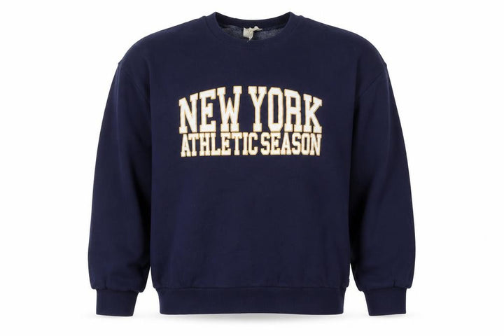 Pull&Bear Men's Blue 'New York Athletic' Crew Neck Sweatshirt L