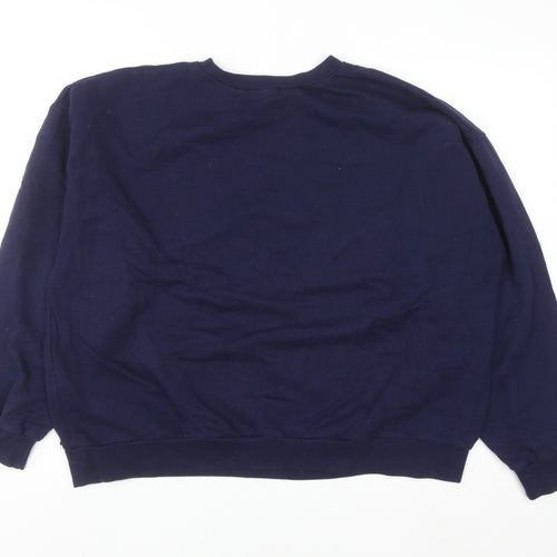 Pull&Bear Men's Blue 'New York Athletic' Crew Neck Sweatshirt L