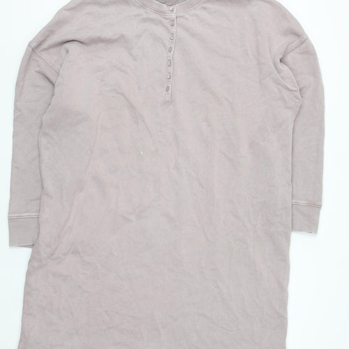 Next Women’s Beige Henley Long Sleeve Cotton Pullover XL