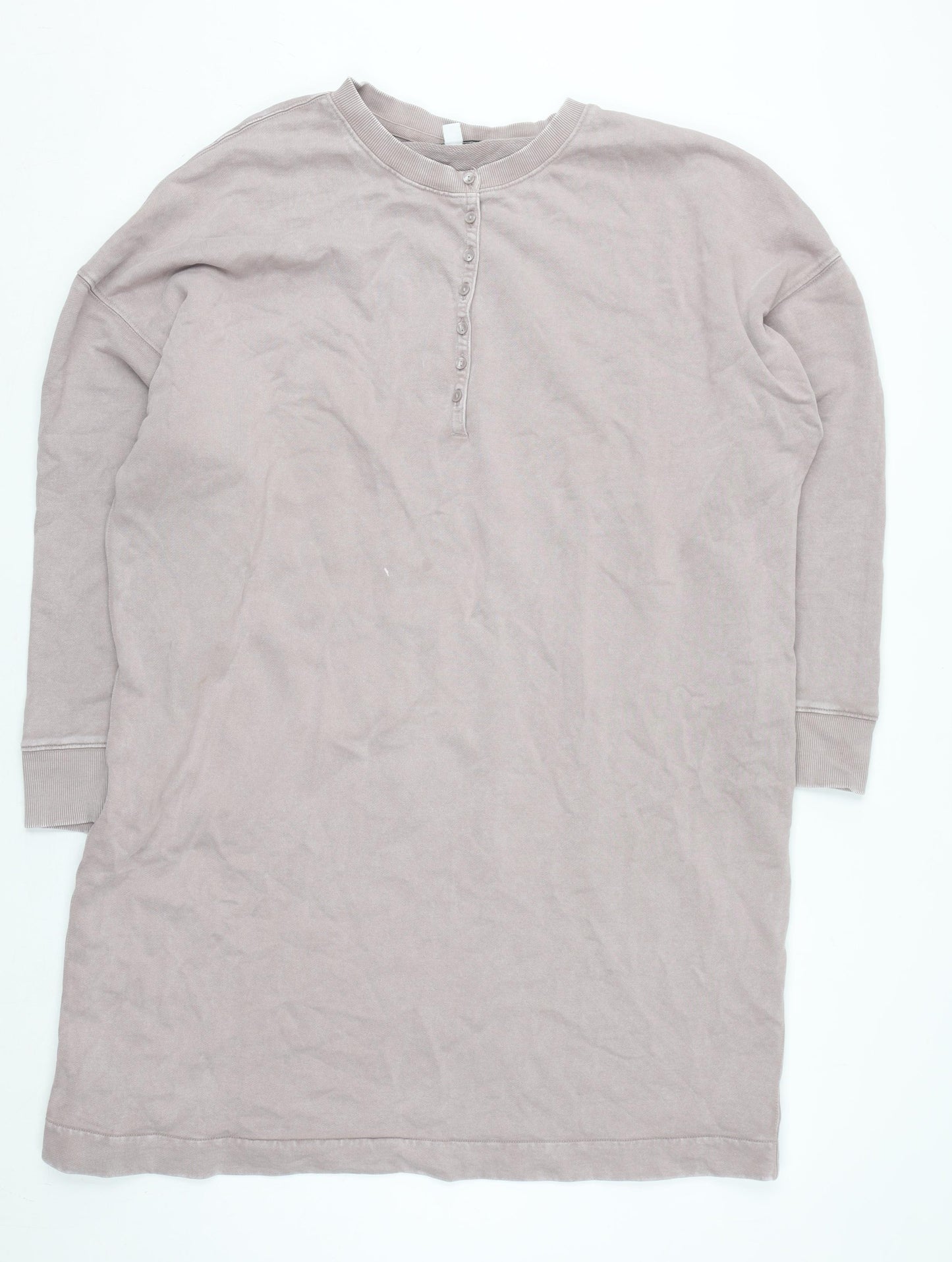 Next Women’s Beige Henley Long Sleeve Cotton Pullover XL
