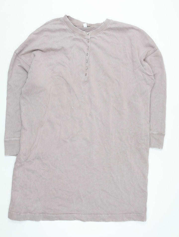 Next Women’s Beige Henley Long Sleeve Cotton Pullover XL