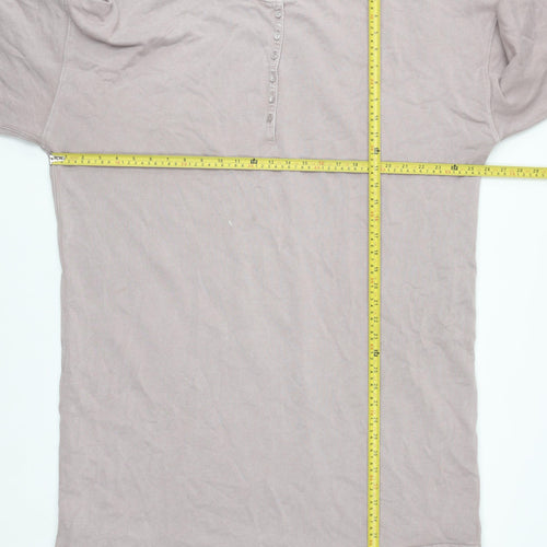 Next Women’s Beige Henley Long Sleeve Cotton Pullover XL