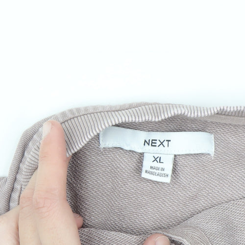 Next Women’s Beige Henley Long Sleeve Cotton Pullover XL