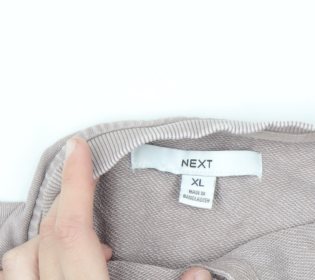 Next Women’s Beige Henley Long Sleeve Cotton Pullover XL