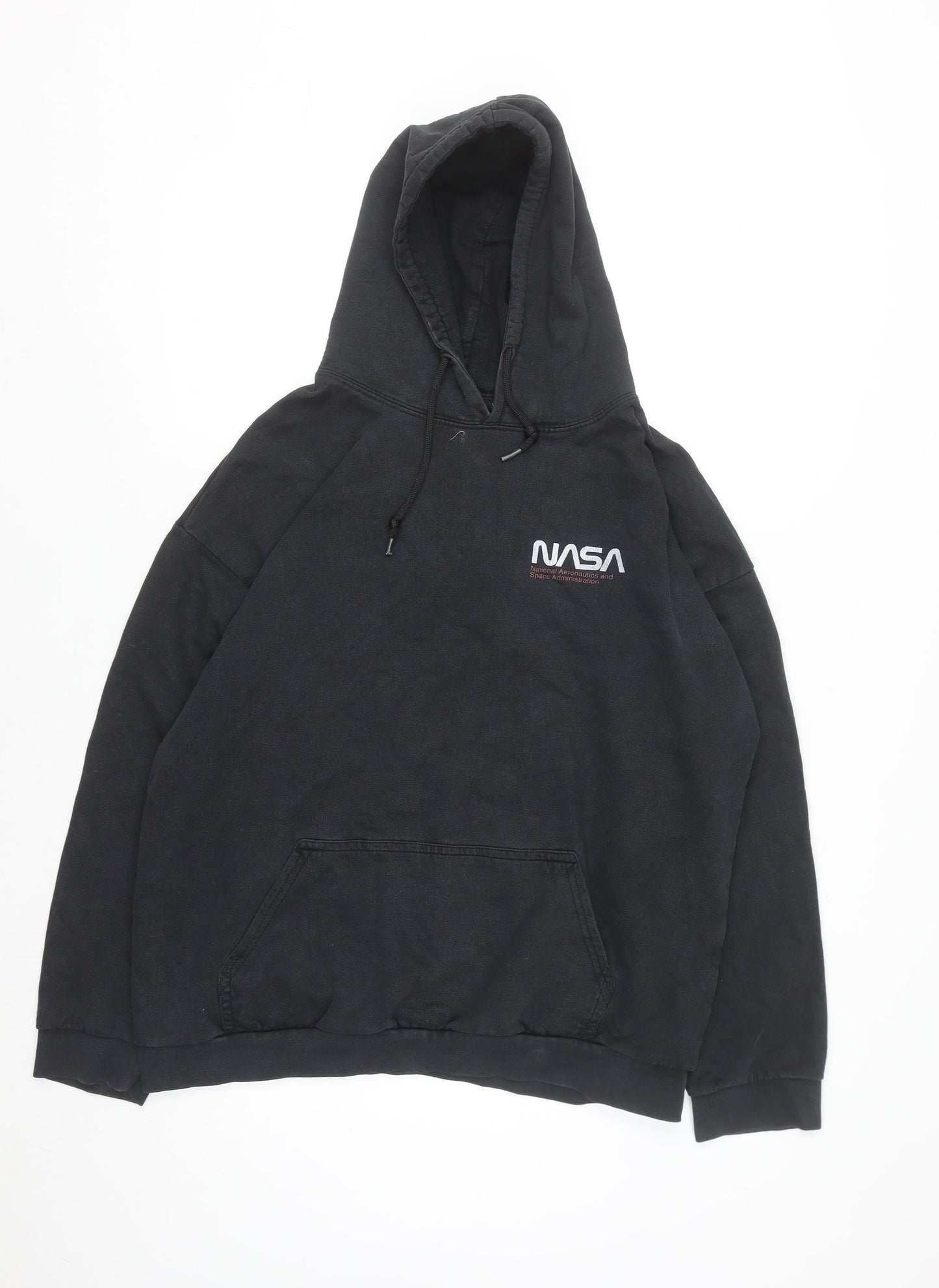 NASA Men's Black Pullover Hoodie Size L Regular Fit Graphic Print