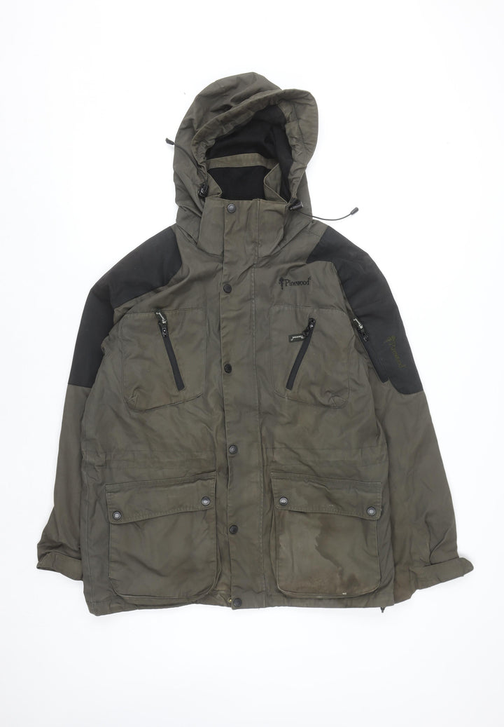 Pinewood Men's Green Hooded Outdoor Parka Jacket M