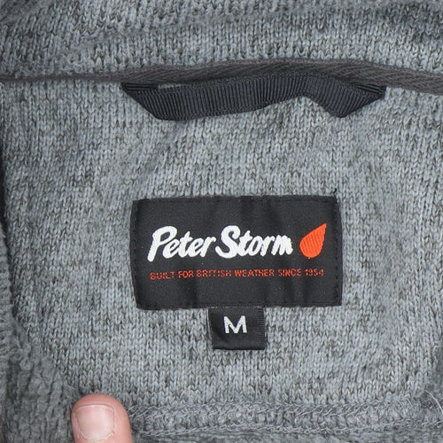 Peter Storm Men's Grey 1/4 Zip Fleece Sweatshirt M Outdoor Pullover