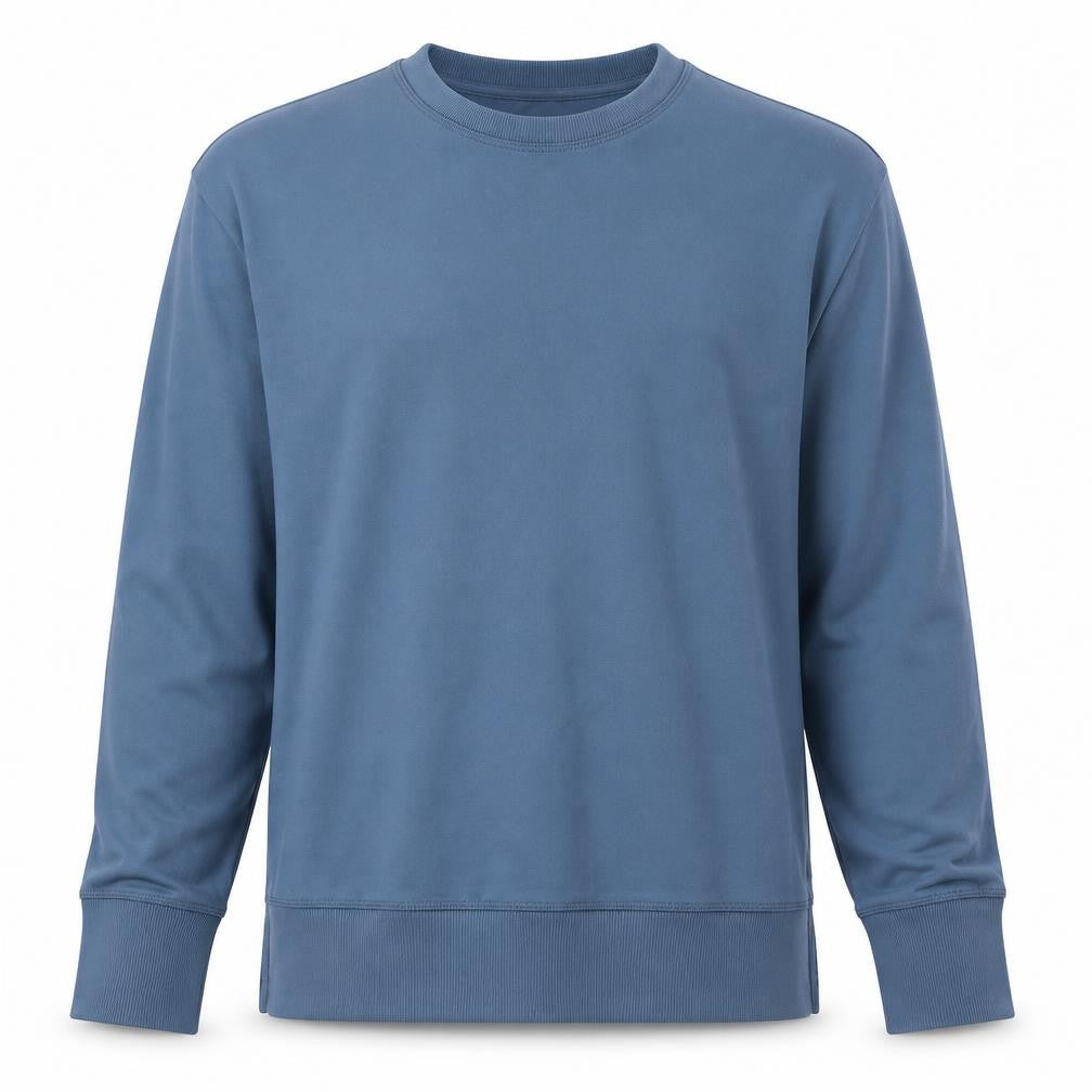 Front view of Bench Men's Blue Crew Neck Pullover Sweatshirt M Regular Fit