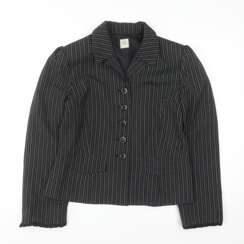 Noa Noa Women's Black Pinstripe Tailored Blazer Jacket Size M