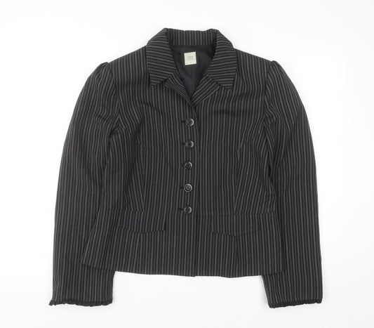 Noa Noa Women's Black Pinstripe Tailored Blazer Jacket Size M