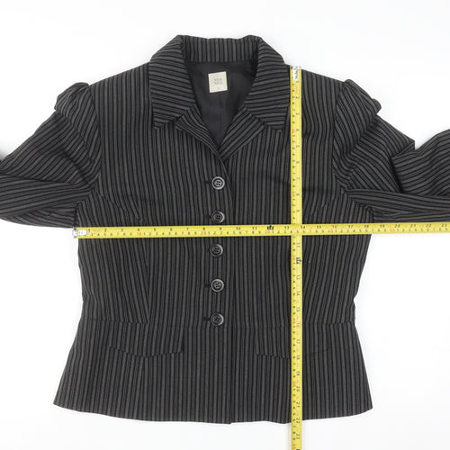 Noa Noa Women's Black Pinstripe Tailored Blazer Jacket Size M