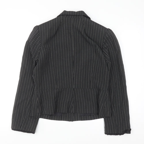 Noa Noa Women's Black Pinstripe Tailored Blazer Jacket Size M