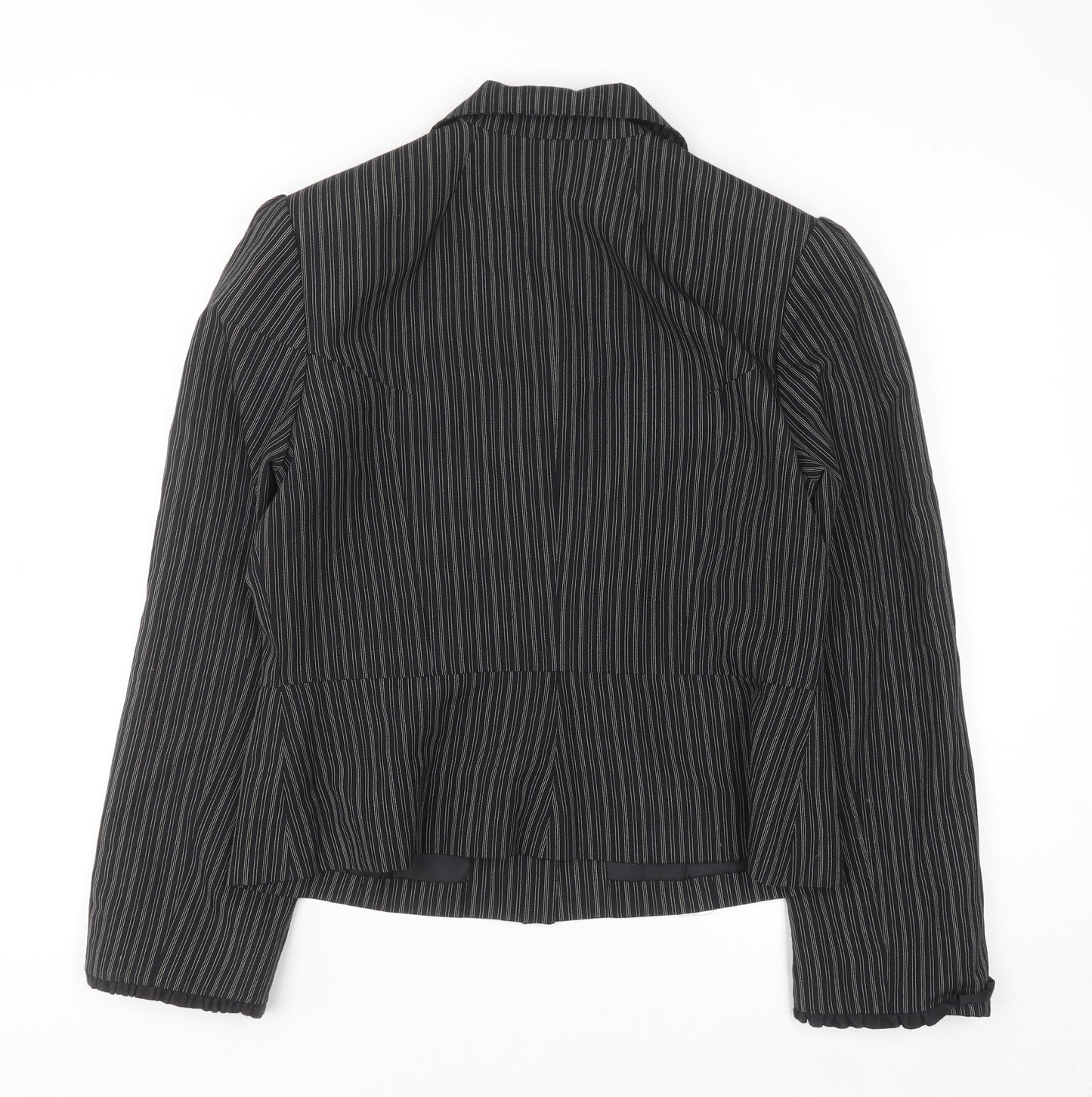 Noa Noa Women's Black Pinstripe Tailored Blazer Jacket Size M