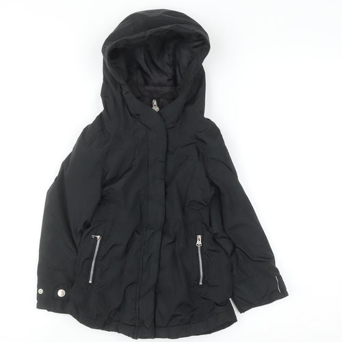 Regatta Girls Black 3-4 Years Hooded Parka Coat Water Resistant Jacket