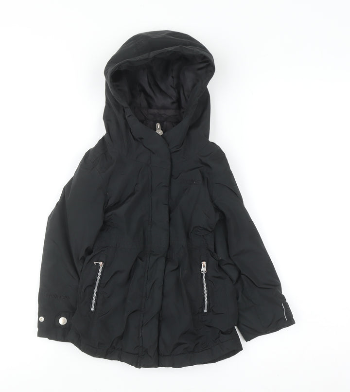 Regatta Girls Black 3-4 Years Hooded Parka Coat Water Resistant Jacket
