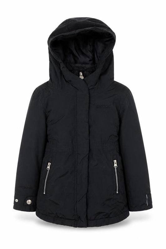 Regatta Girls Black 3-4 Years Hooded Parka Coat Water Resistant Jacket