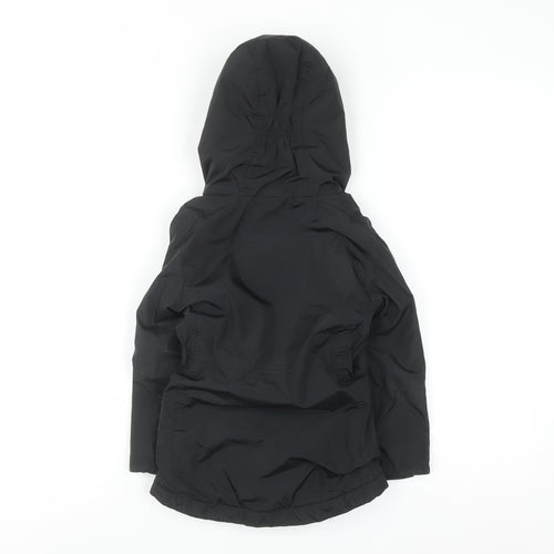 Regatta Girls Black 3-4 Years Hooded Parka Coat Water Resistant Jacket