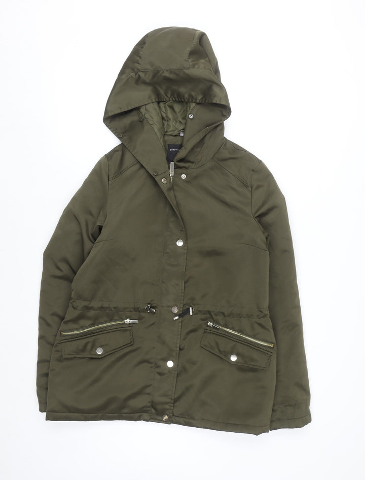 Dorothy Perkins Women’s Green Hooded Parka Jacket Size 10