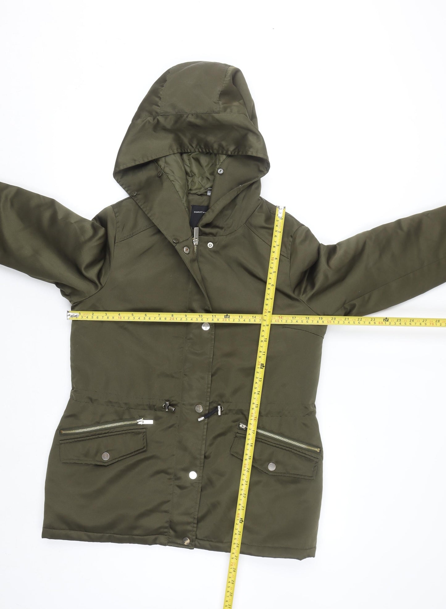 Dorothy Perkins Women’s Green Hooded Parka Jacket Size 10