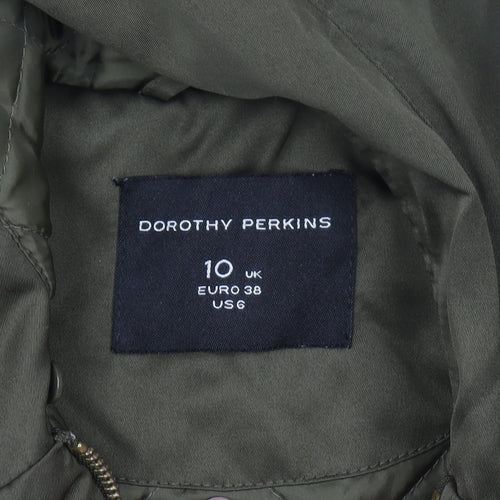 Dorothy Perkins Women’s Green Hooded Parka Jacket Size 10