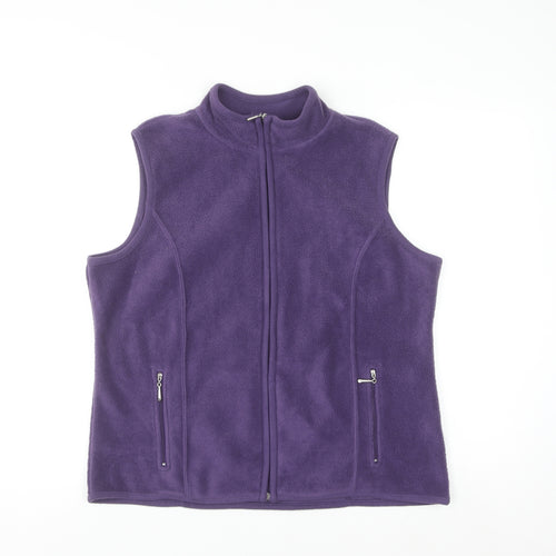 Karen Scott Women’s Purple Fleece Waistcoat Size 16 Plus Zip Front