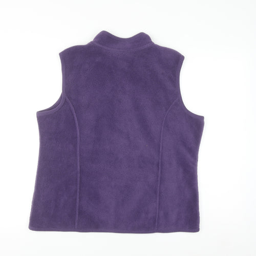 Karen Scott Women’s Purple Fleece Waistcoat Size 16 Plus Zip Front